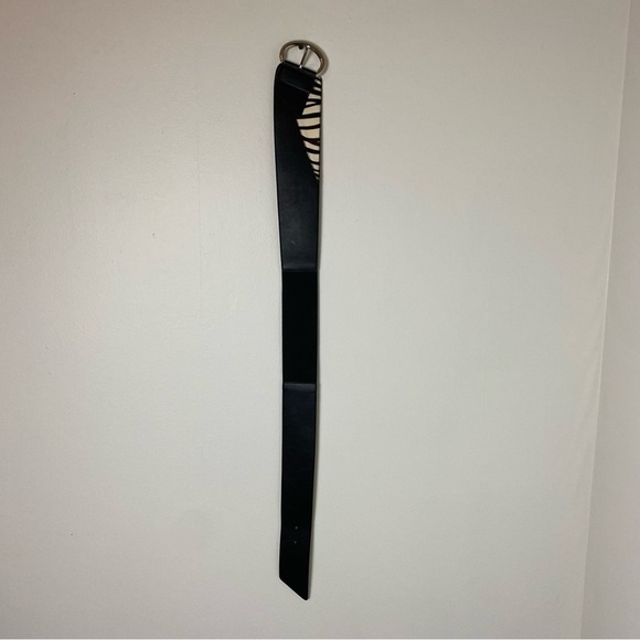 Chico’s Black Leather Zebra Print Calf Hair Belt - Picture 14 of 14